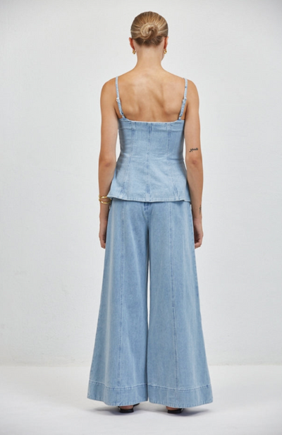 Sainte Button Front Top Denim Blue