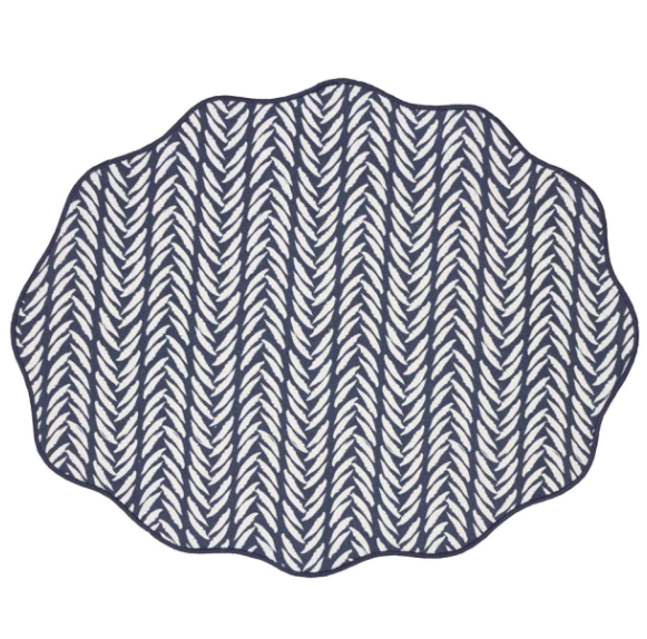 Placemat Fishbone Navy