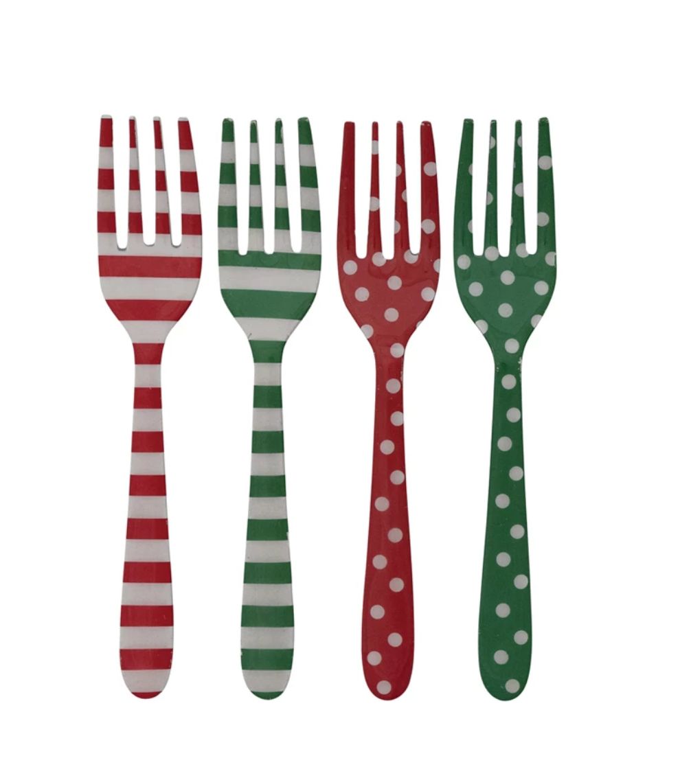 Fork with Christmas Prints