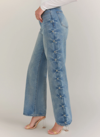 Studded Straight Leg Jean