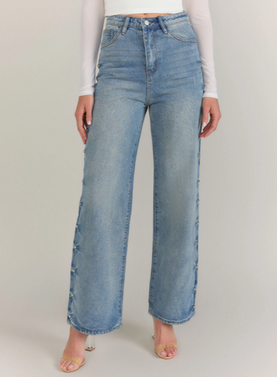 Studded Straight Leg Jean