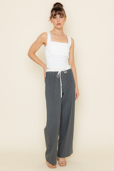 Double Waist Pant Grey White