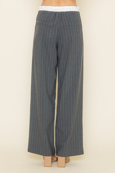 Double Waist Pant Grey White