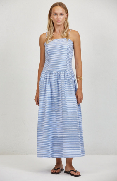 Aster Striped Dress Blue