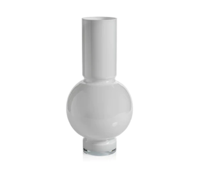 Monceau Glass Vase White Opal