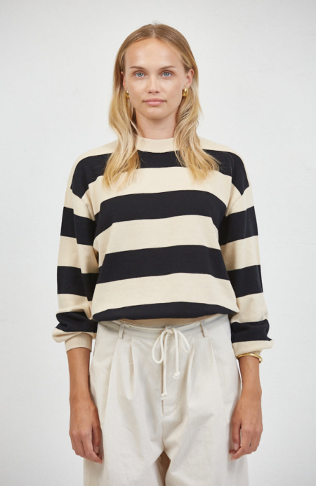 Francine Striped Sweater Black