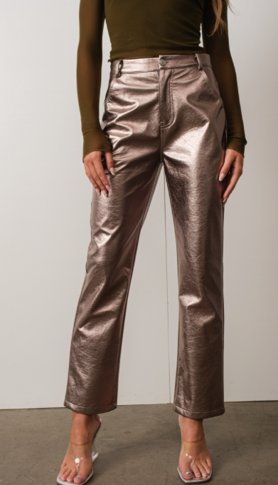 Metallic Faux Leather Pant
