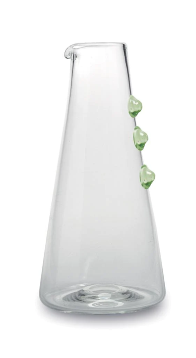 Petoni Carafe Transparent with Green Dots