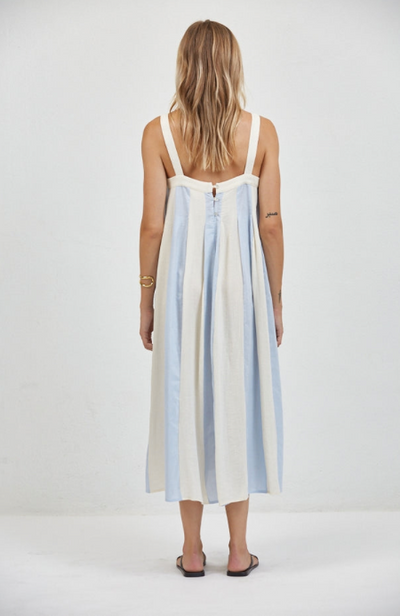 Roanne Dress Cream Blue