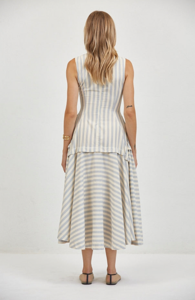 Loire Structured Dress Dusty Blue