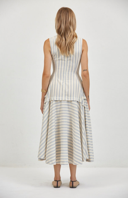 Loire Structured Dress Dusty Blue