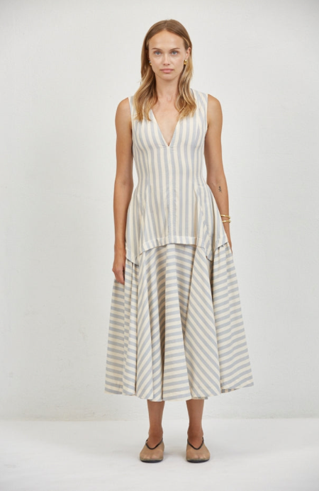 Loire Structured Dress Dusty Blue