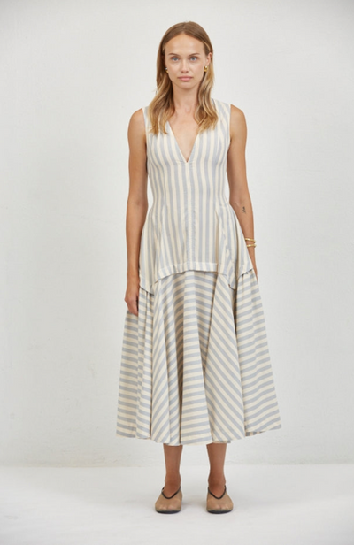 Loire Structured Dress Dusty Blue