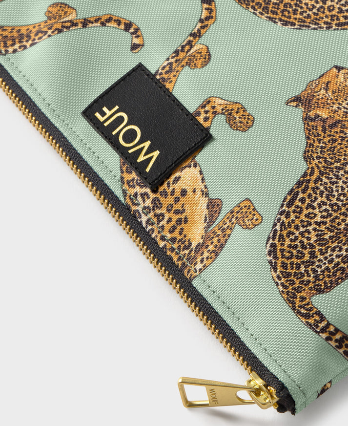 Emerald Leopard XL Pouch Bag