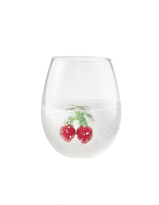 Strawberry Stemless Wine Glasses