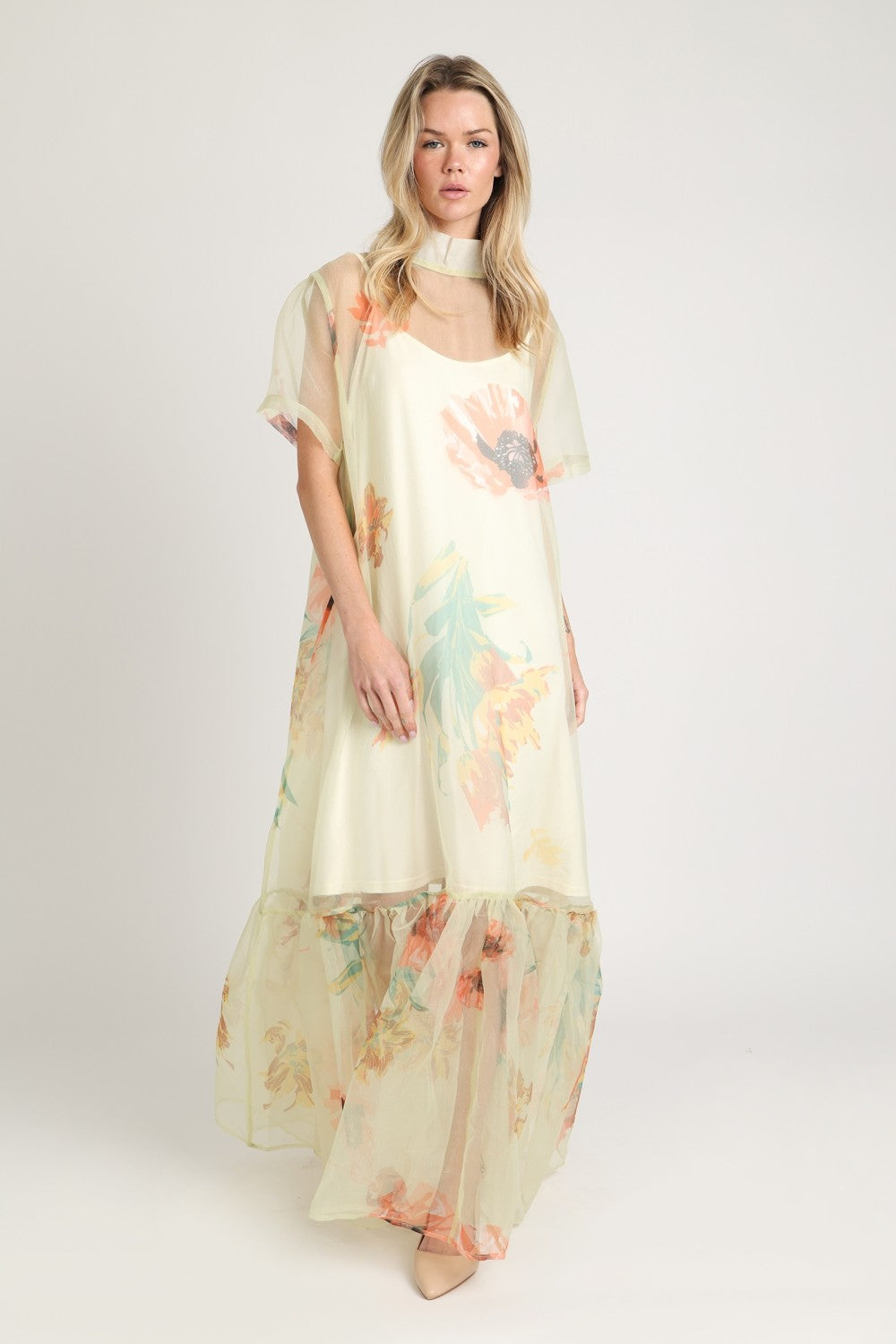 Denys Dress Botanical Print Yellow