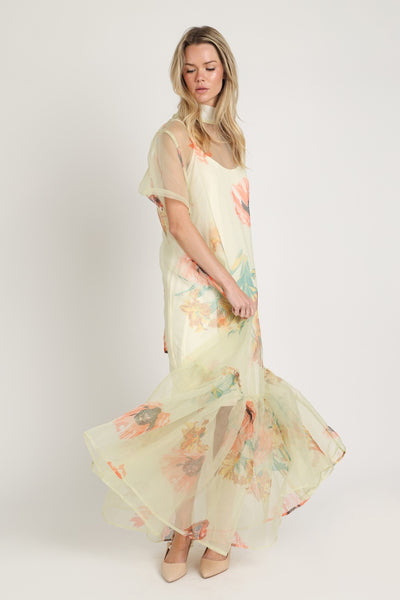 Denys Dress Botanical Print Yellow