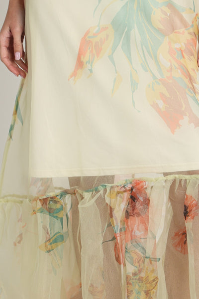 Denys Dress Botanical Print Yellow