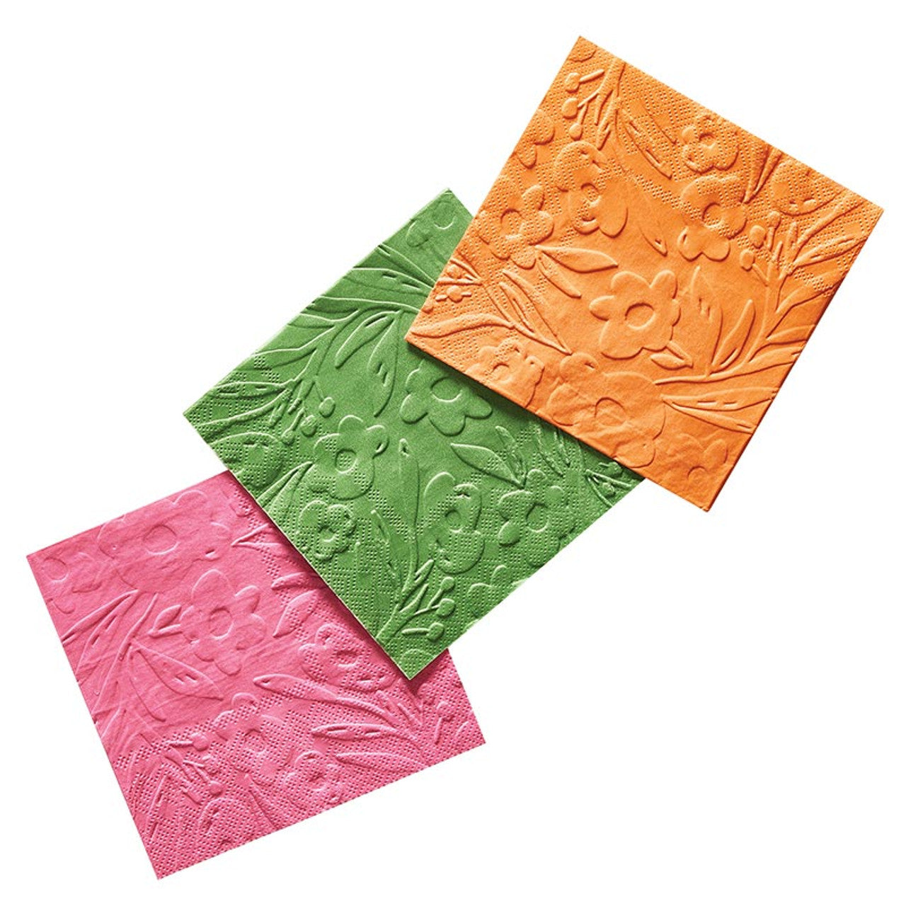 Embossed Cocktail Napkins Flowers