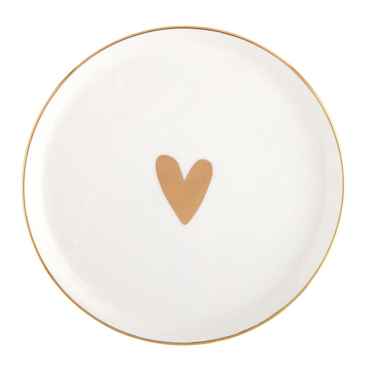 Ceramic Appetizer Plates Gold Foil Heart