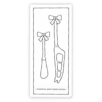 Gun Metal Bow Charcuterie Essentials Cheese Knives Set of 2