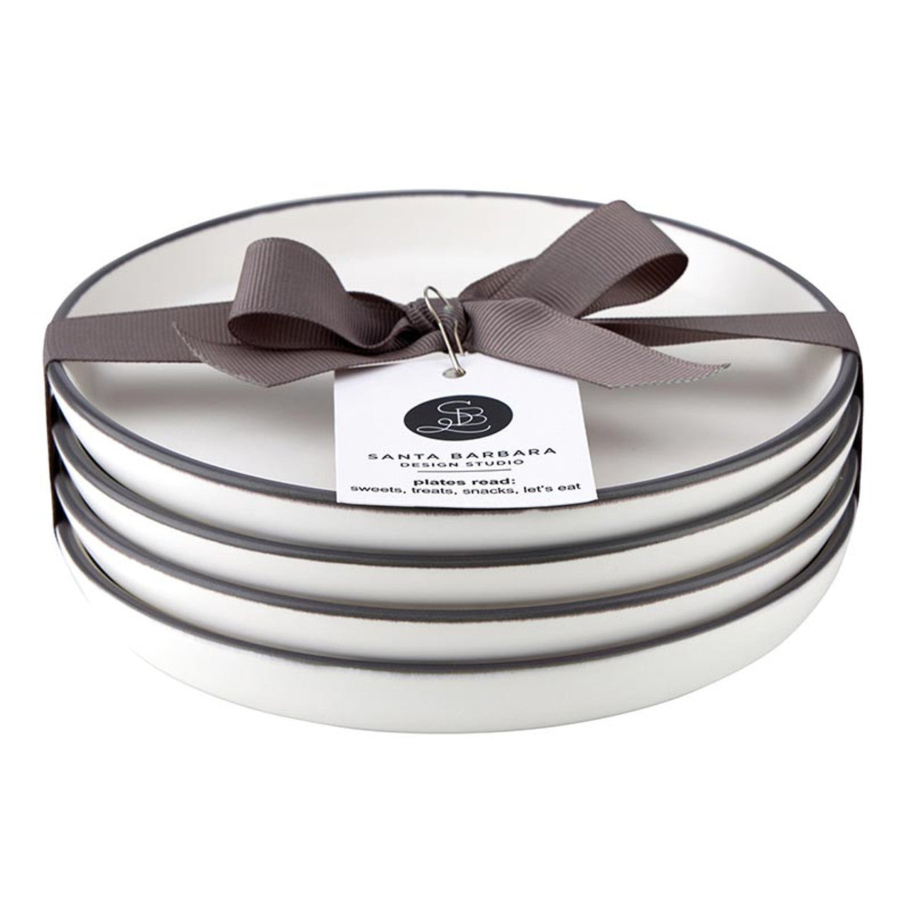 Face to Face Dessert Plates Let's Eat Set of 4