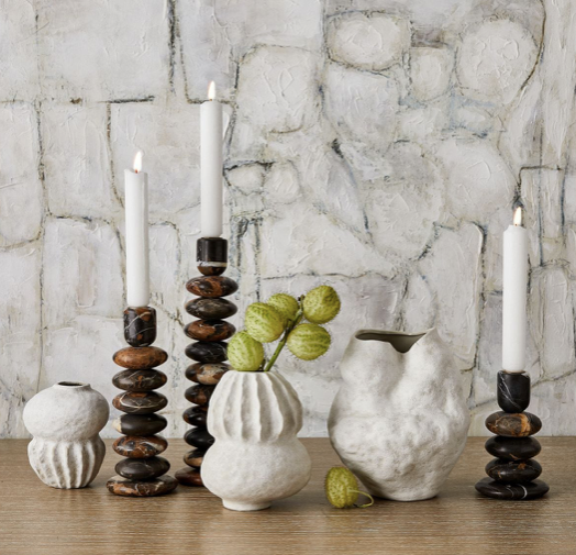 Washed Stones Candleholder
