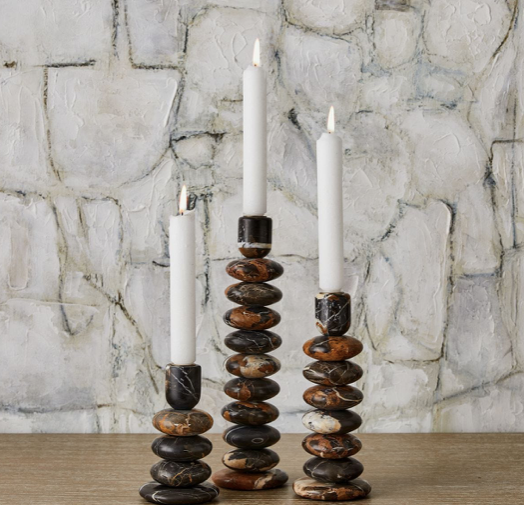 Washed Stones Candleholder