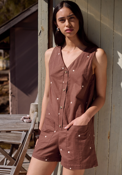 Polina Romper Brown