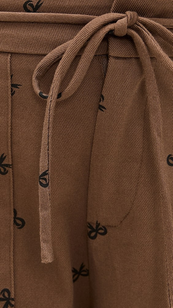Bow Pattern Pant Brown