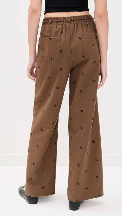 Bow Pattern Pant Brown