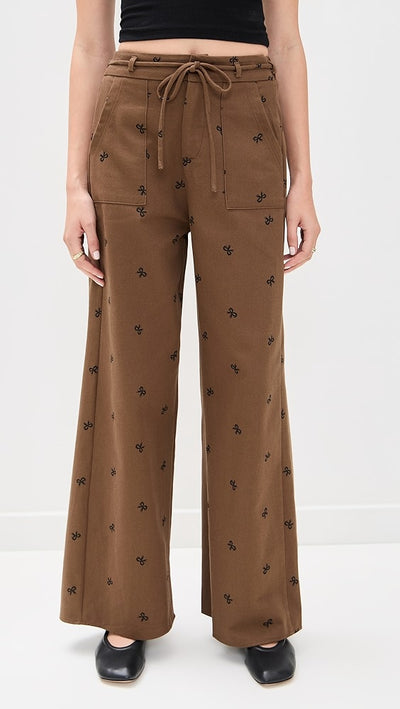 Bow Pattern Pant Brown