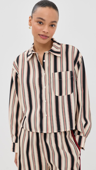 Horizon Shirt Beige Stripe
