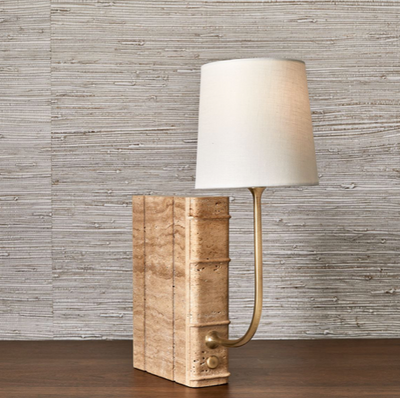 Book Mini Lamp Travertine