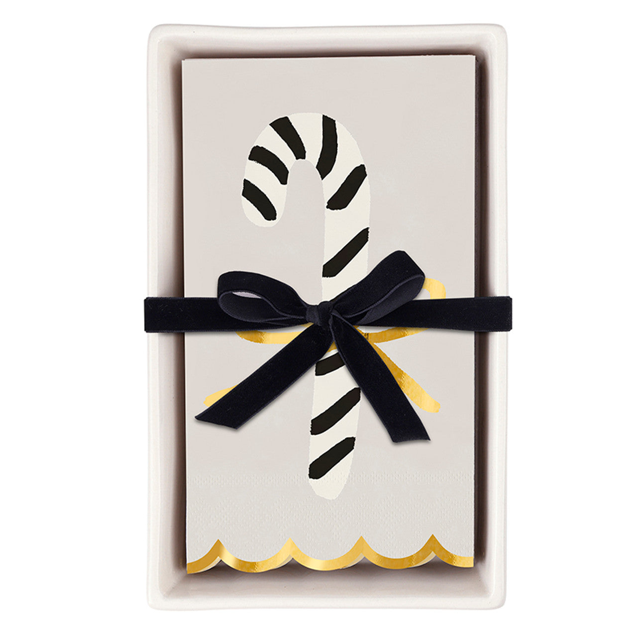 Ceramic Guest Napkin Tray Napkins Candy Cane