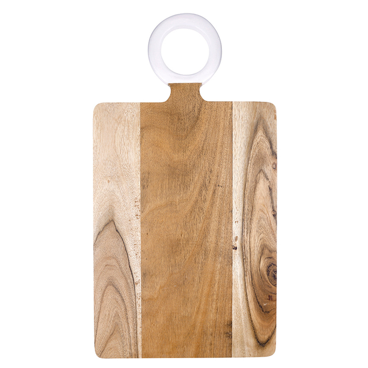 Wood Board with Enamel Handle White L