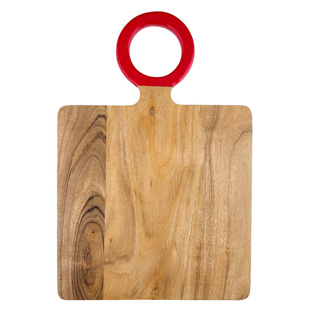Wood Board with Enamel Handle Red S