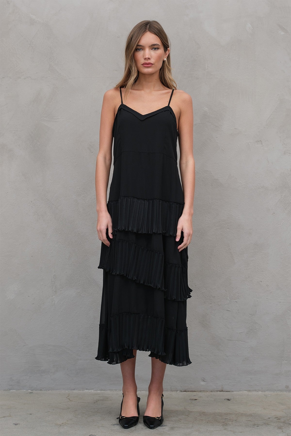 Nina Asymetrical Dress Black