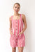Stripe Shift Mini Dress Red