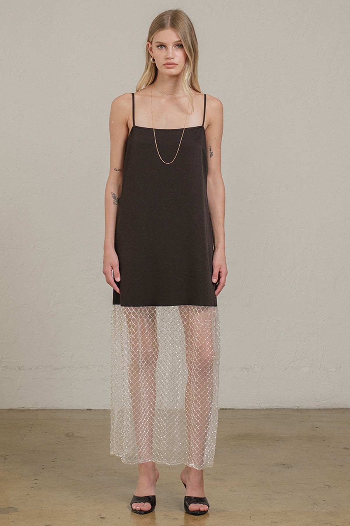 Beads Cocktail Dress Black