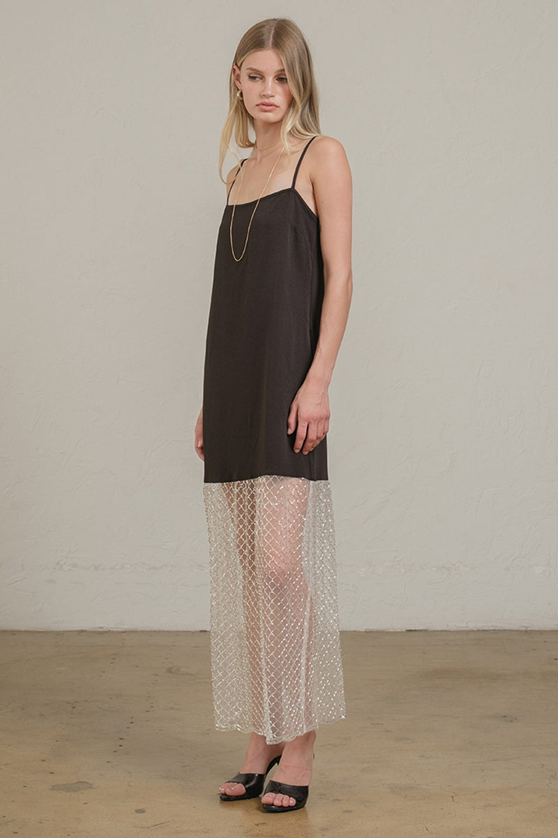 Beads Cocktail Dress Black