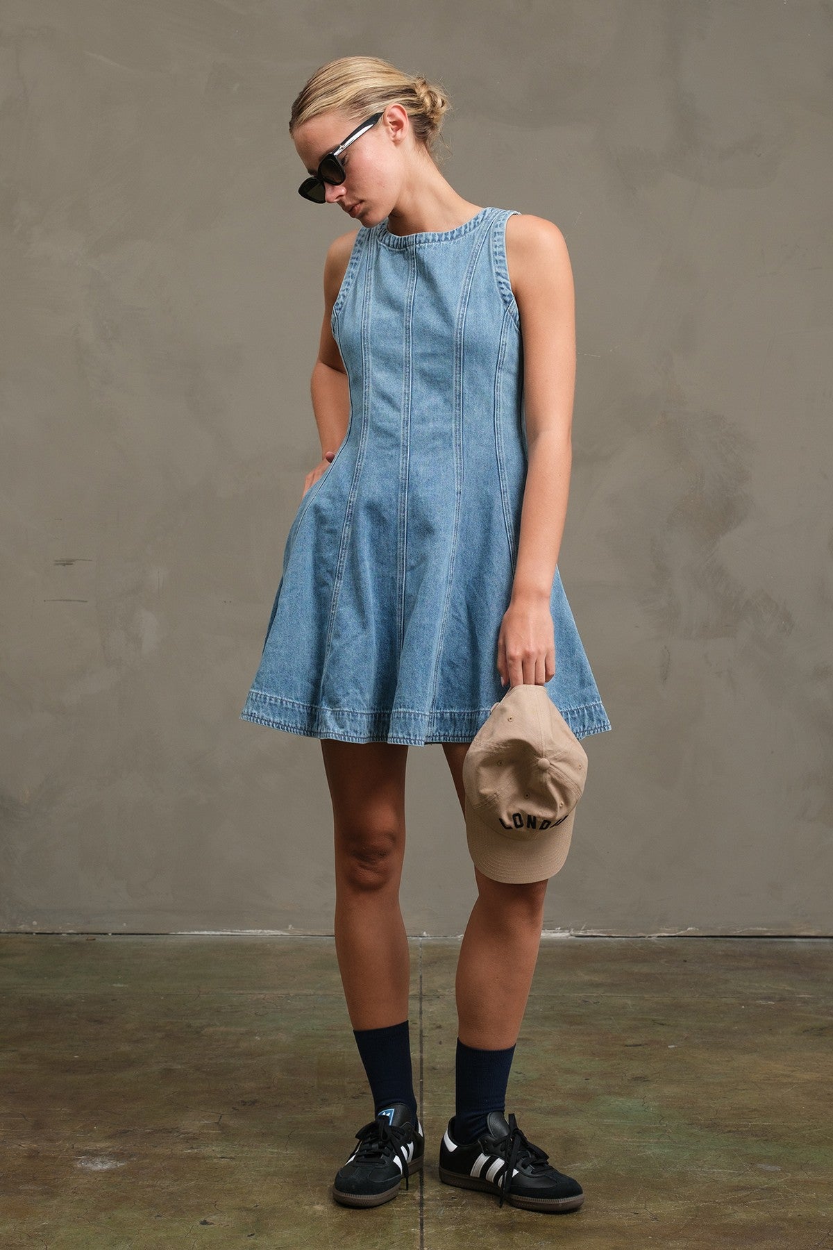 Denim Circle Mini Dress