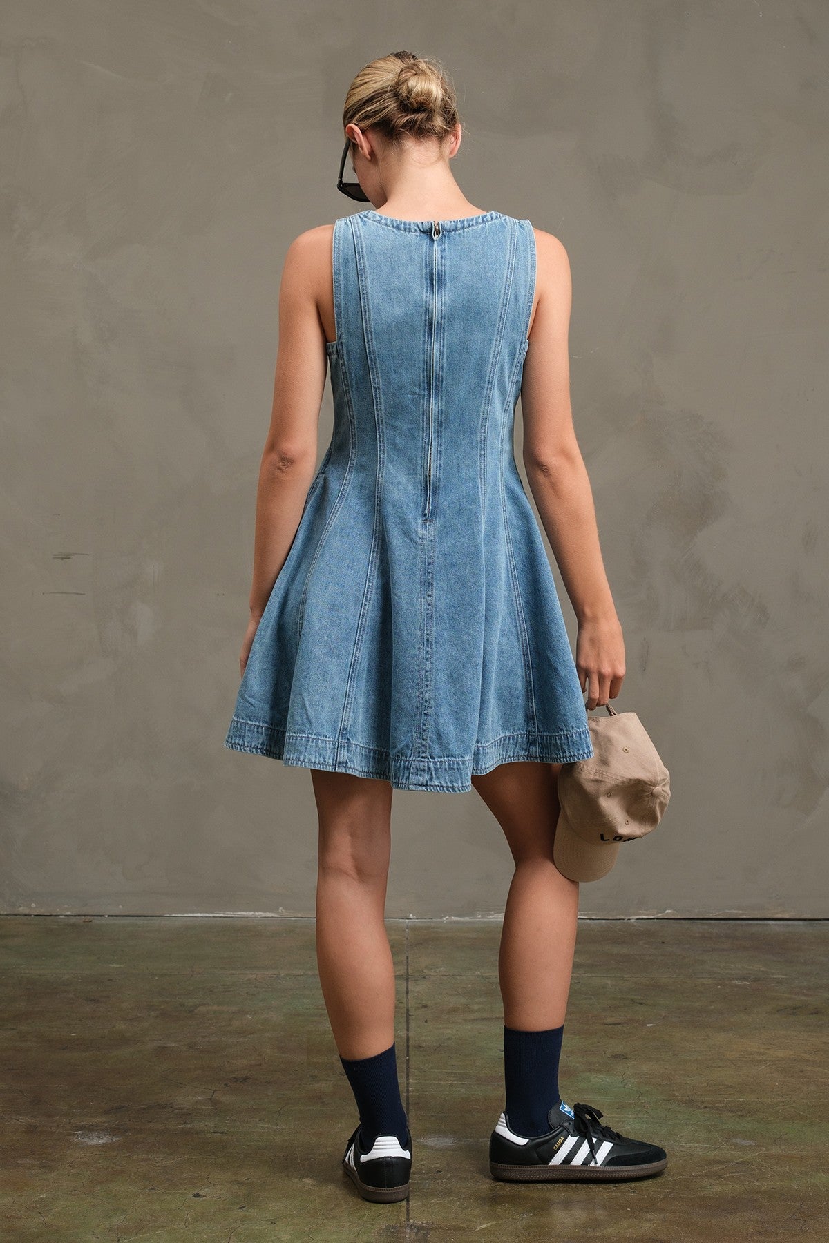 Denim Circle Mini Dress