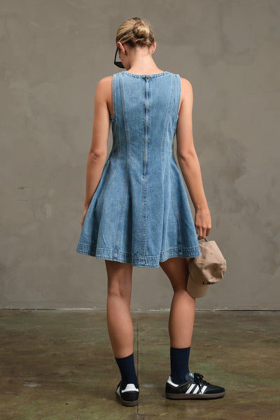 Denim Circle Mini Dress