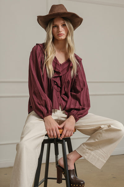 Rina Blouse Wine