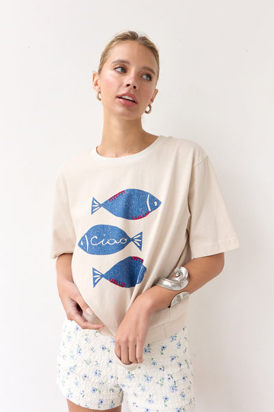 Taina Fish Graphic Tee With Stitch