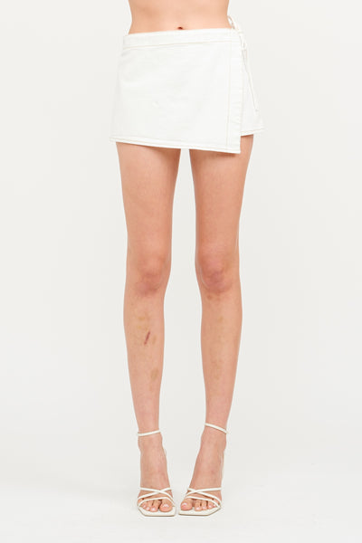 Ashton Wrap Skort Off White