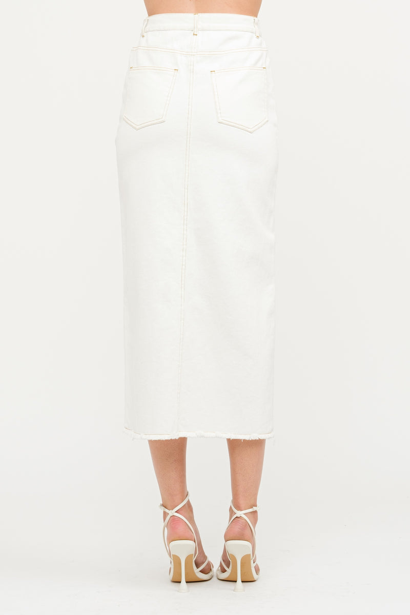 Jennie Midi Skirt Asymmetrical Off White