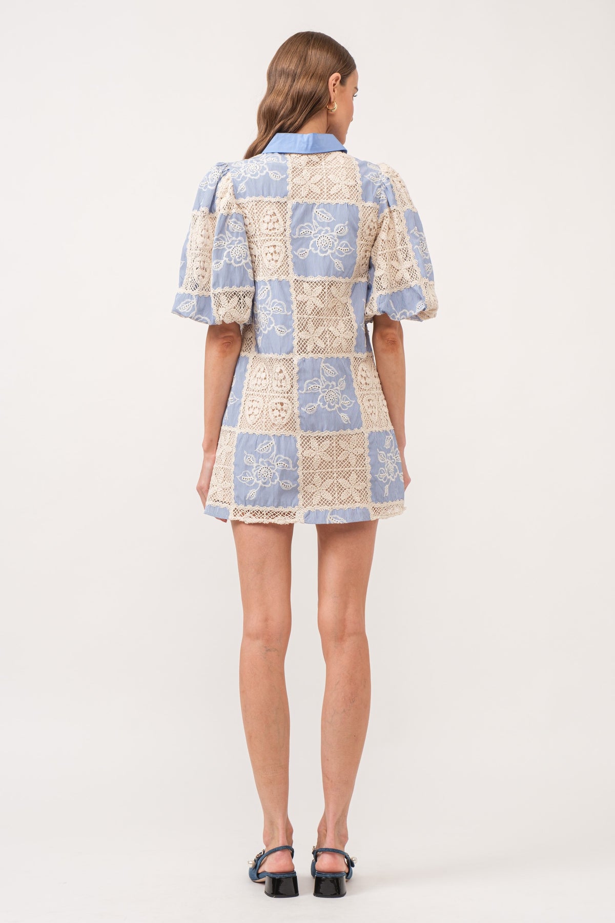Carmine Crochet Dress Blue