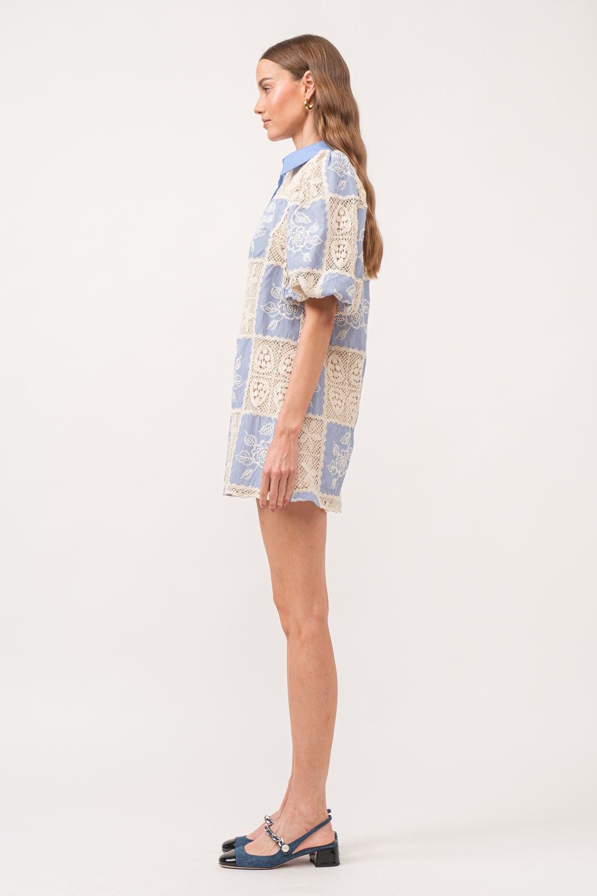 Carmine Crochet Dress Blue